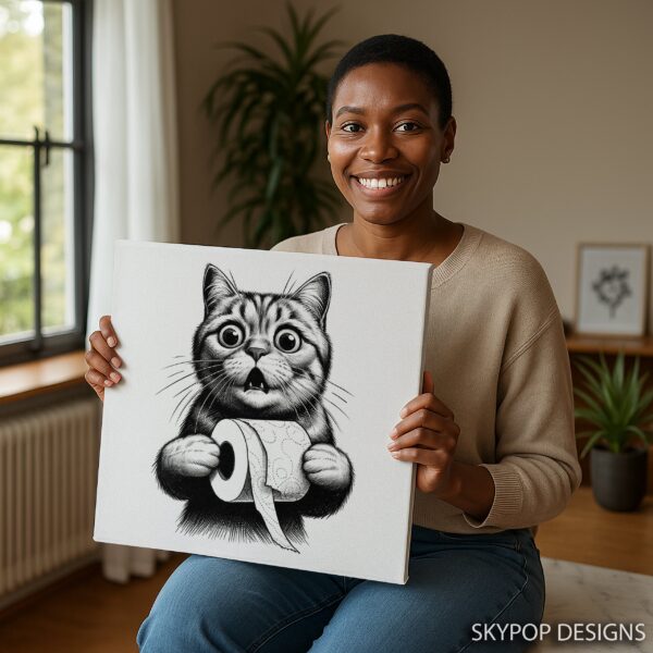 Cat Toilet Paper Art