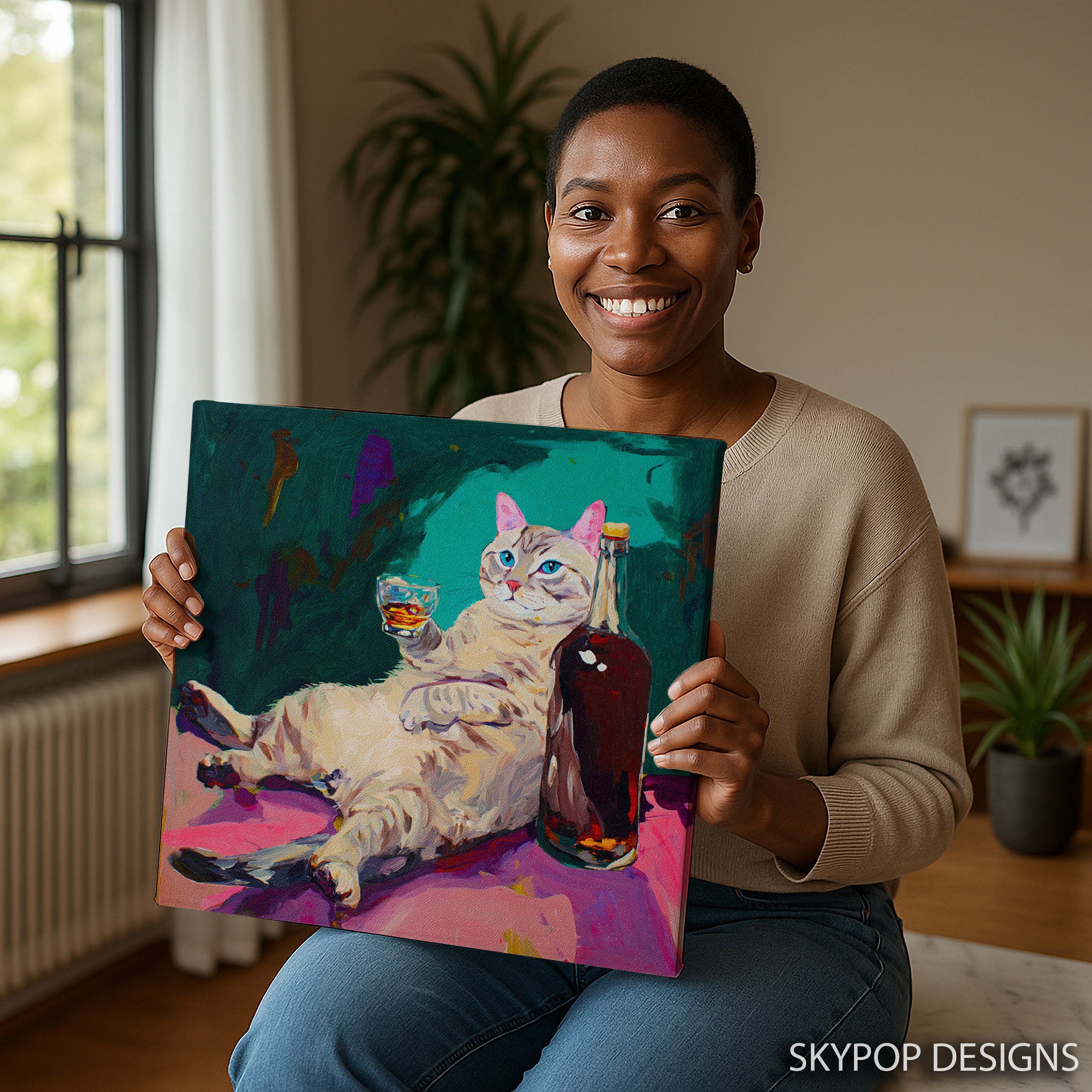 3.jpg Cat Drinking Art