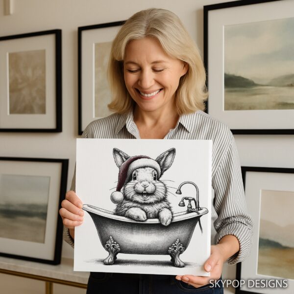Bunny Bath Time Art