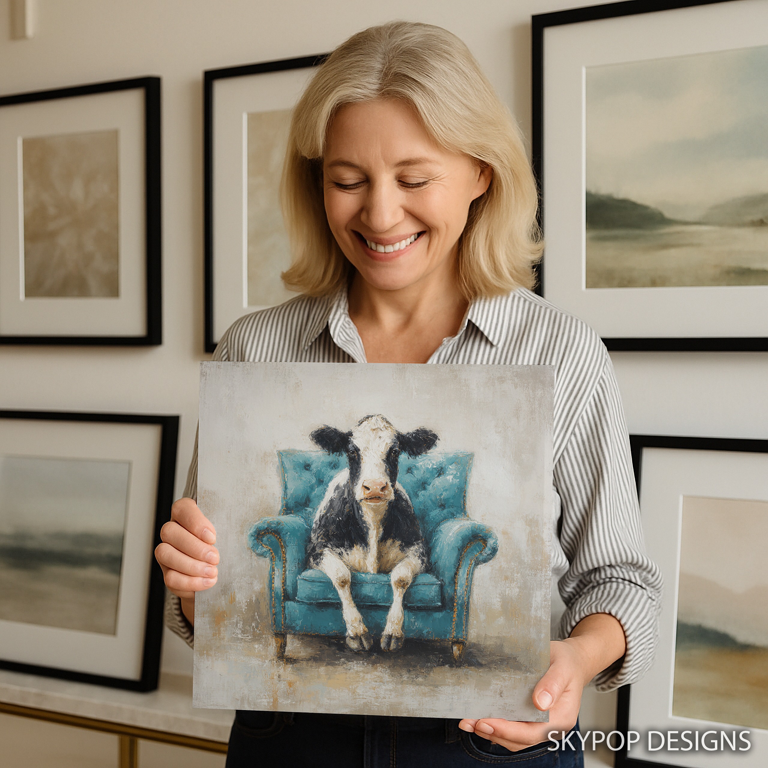 3.jpg Cow in Armchair Art