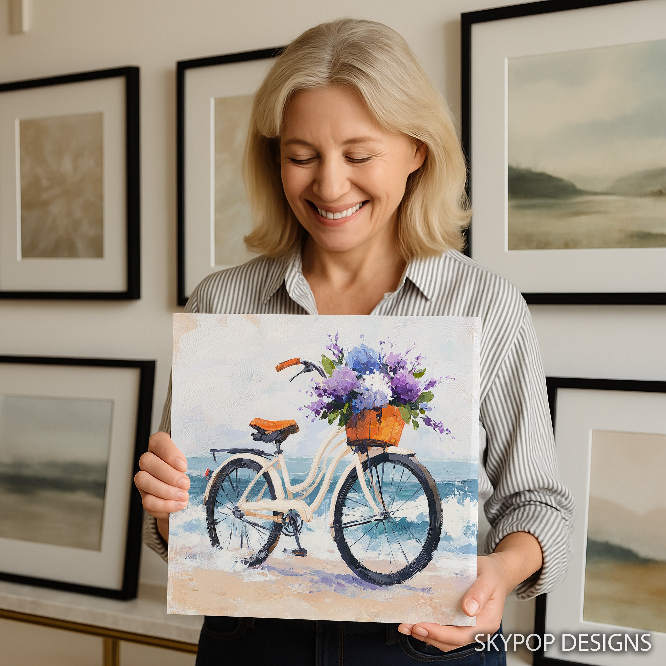 3.jpg Seaside Bicycle Bouquet Art