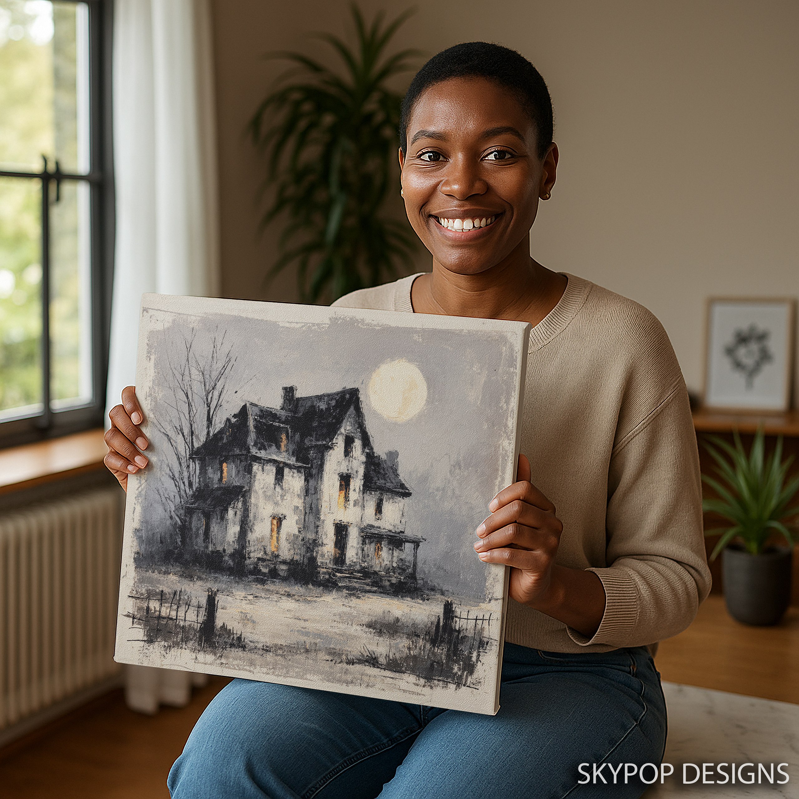3.jpg Haunted Farmhouse Night Art