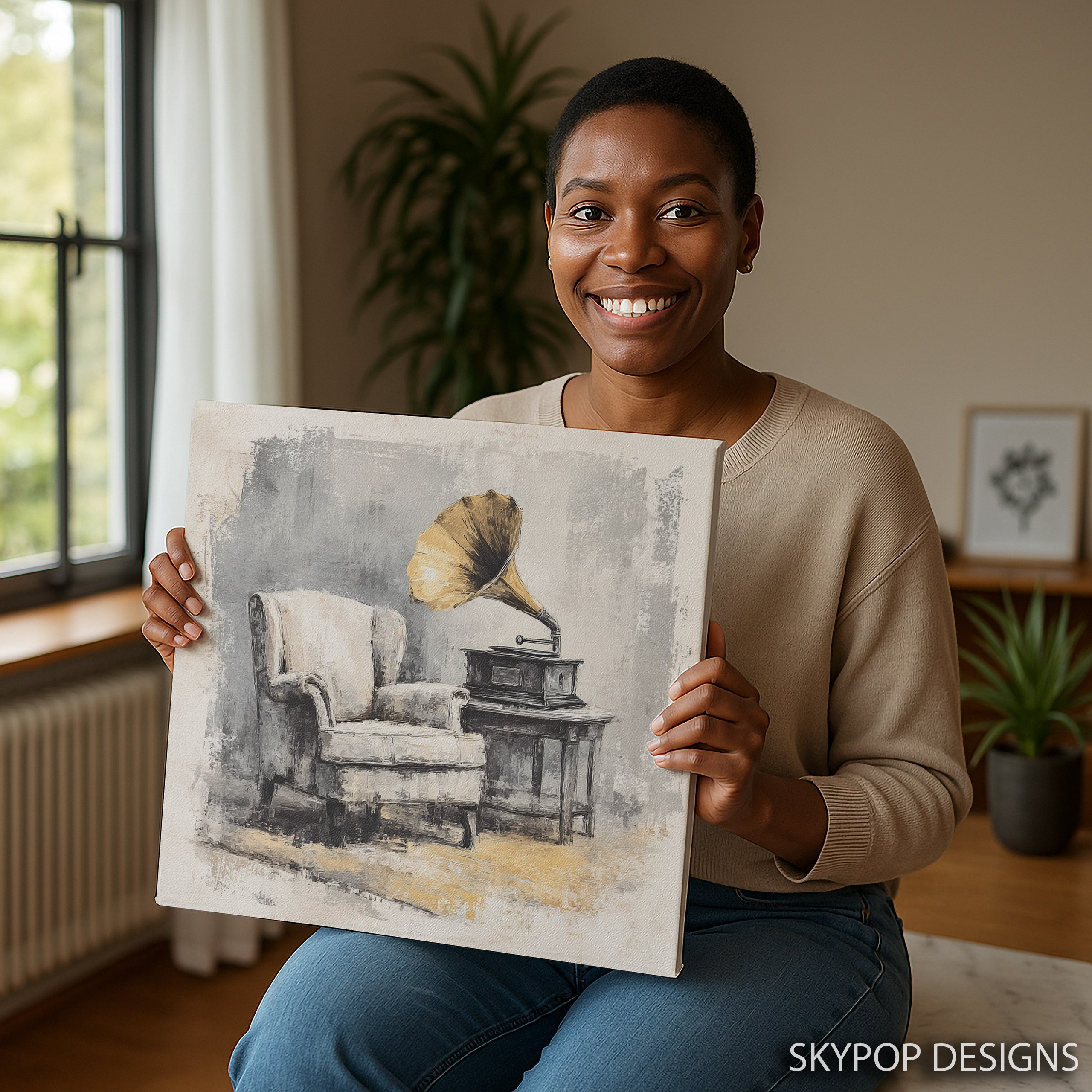 3.jpg Vintage Gramophone Armchair Art