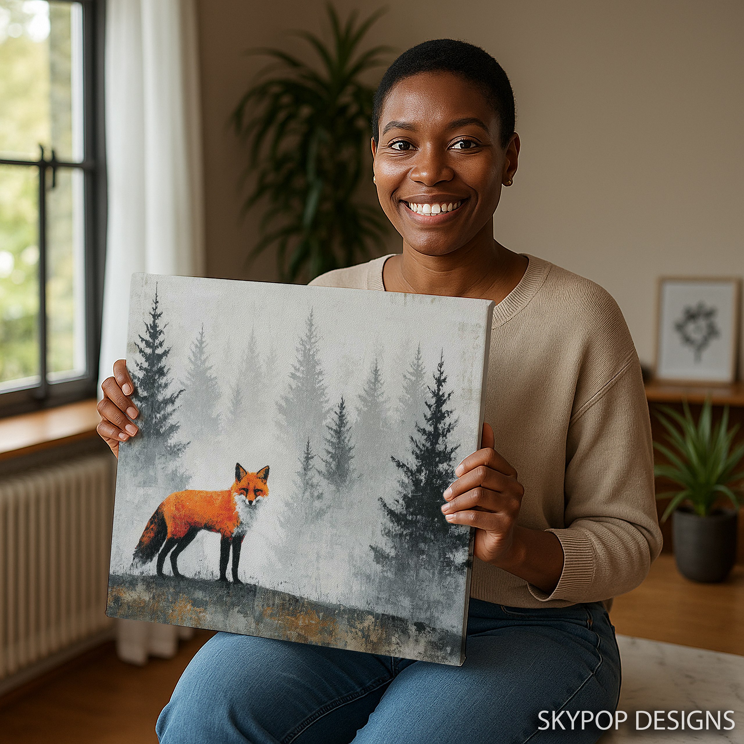 3.jpg Fox in Misty Forest Art