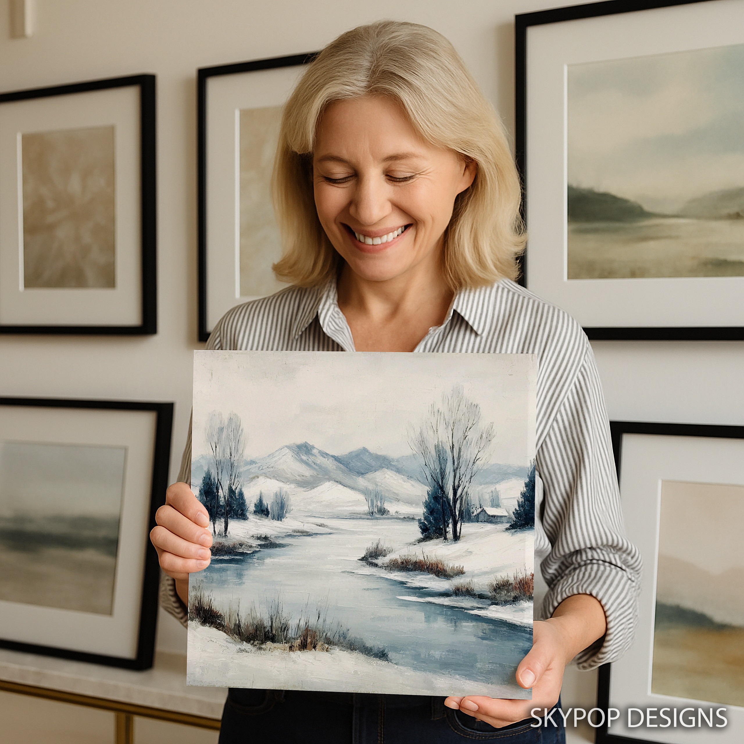 3.jpg Snowy Mountain Stream Art