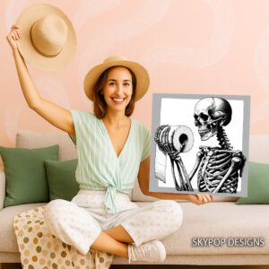 Skeleton Toilet Paper Art