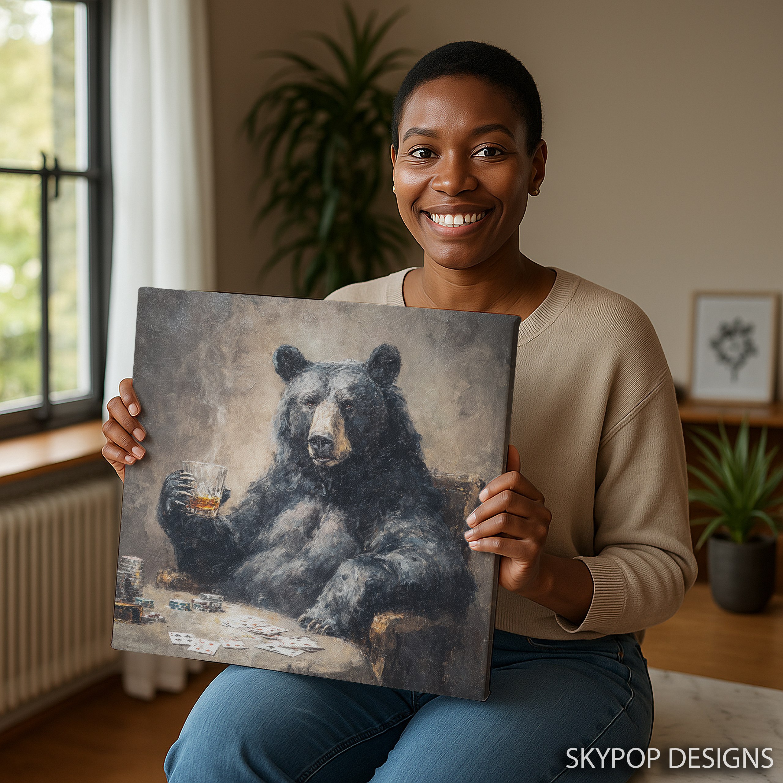 3.jpg Bear Poker Night Art