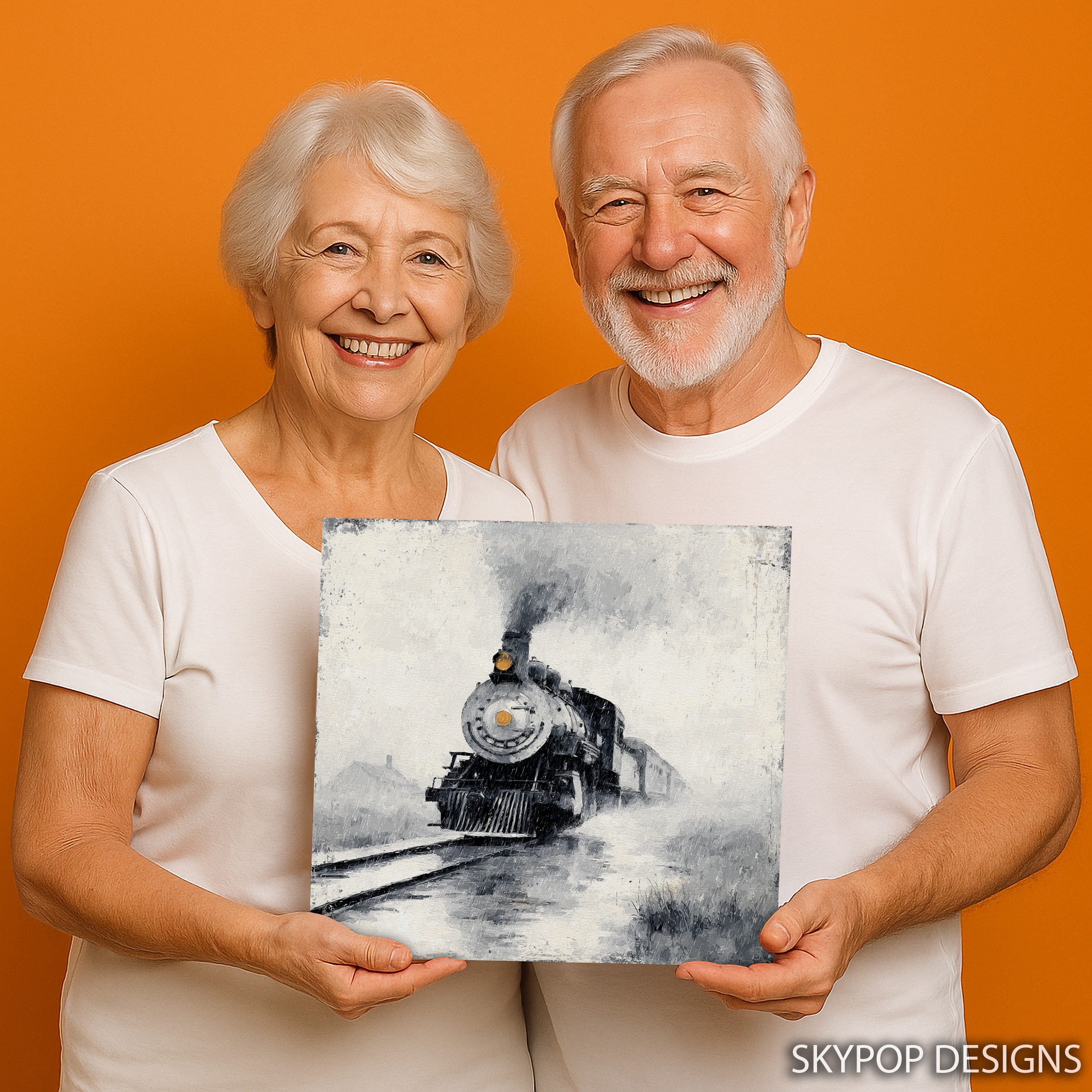 3.jpg Vintage Steam Train Art