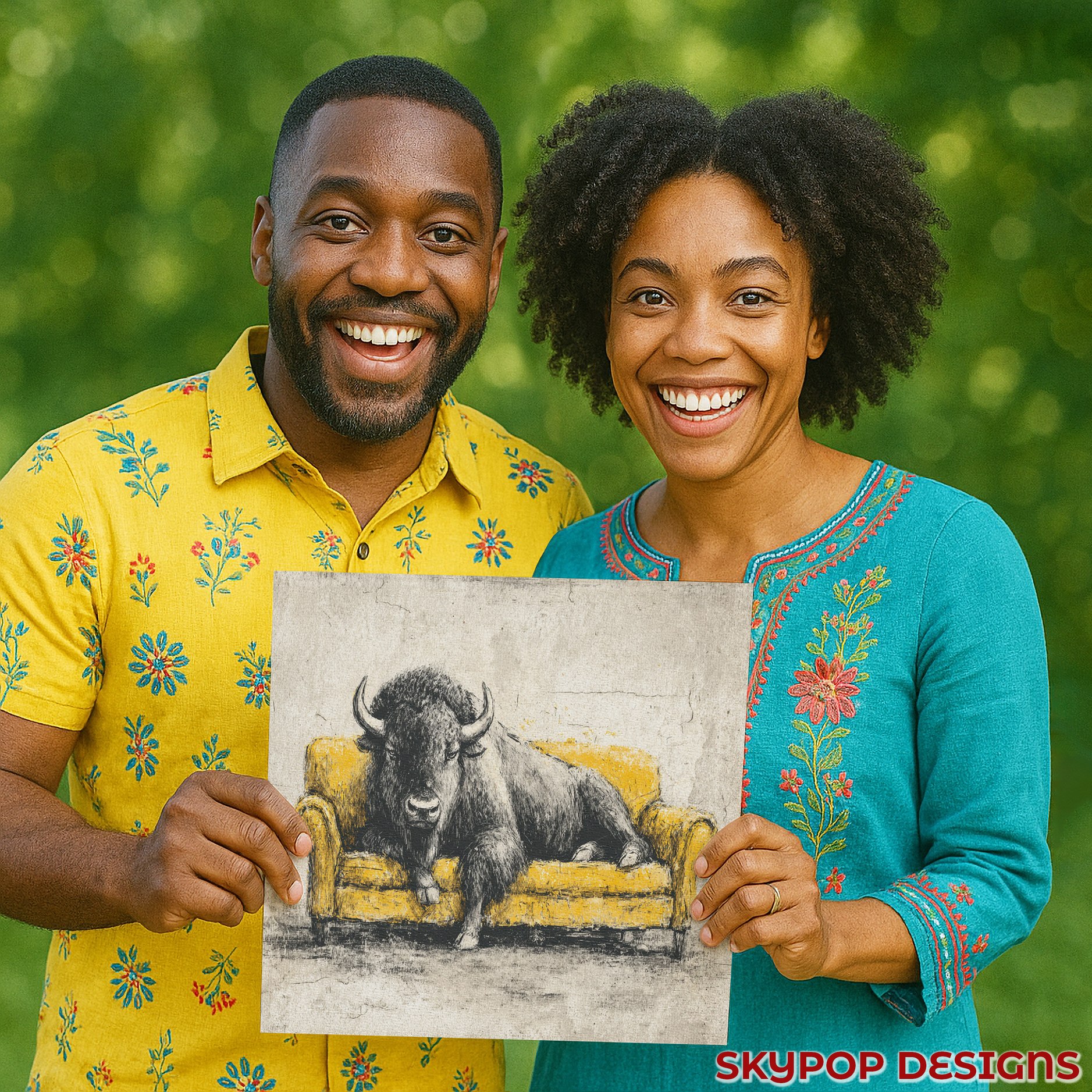 3.jpg Bison on Couch Art