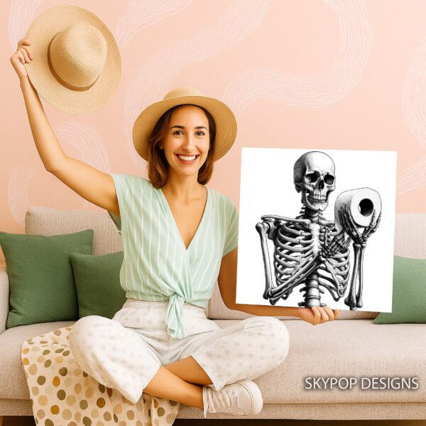 Skeleton Toilet Paper Art