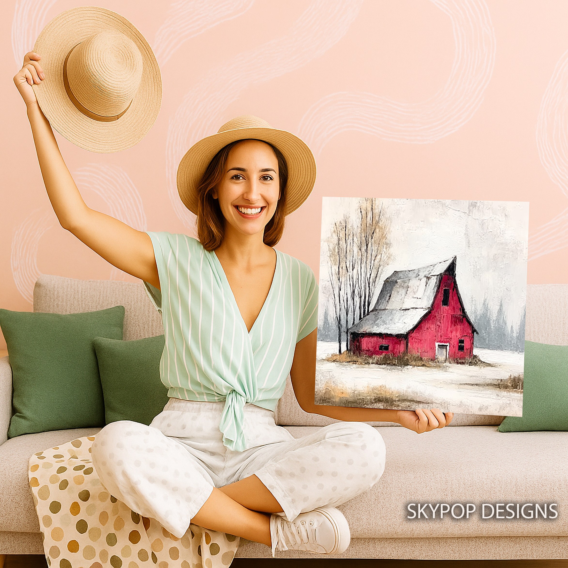 3.jpg Red Barn Winter Art