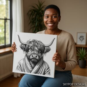 Highland Cow Robe Art
