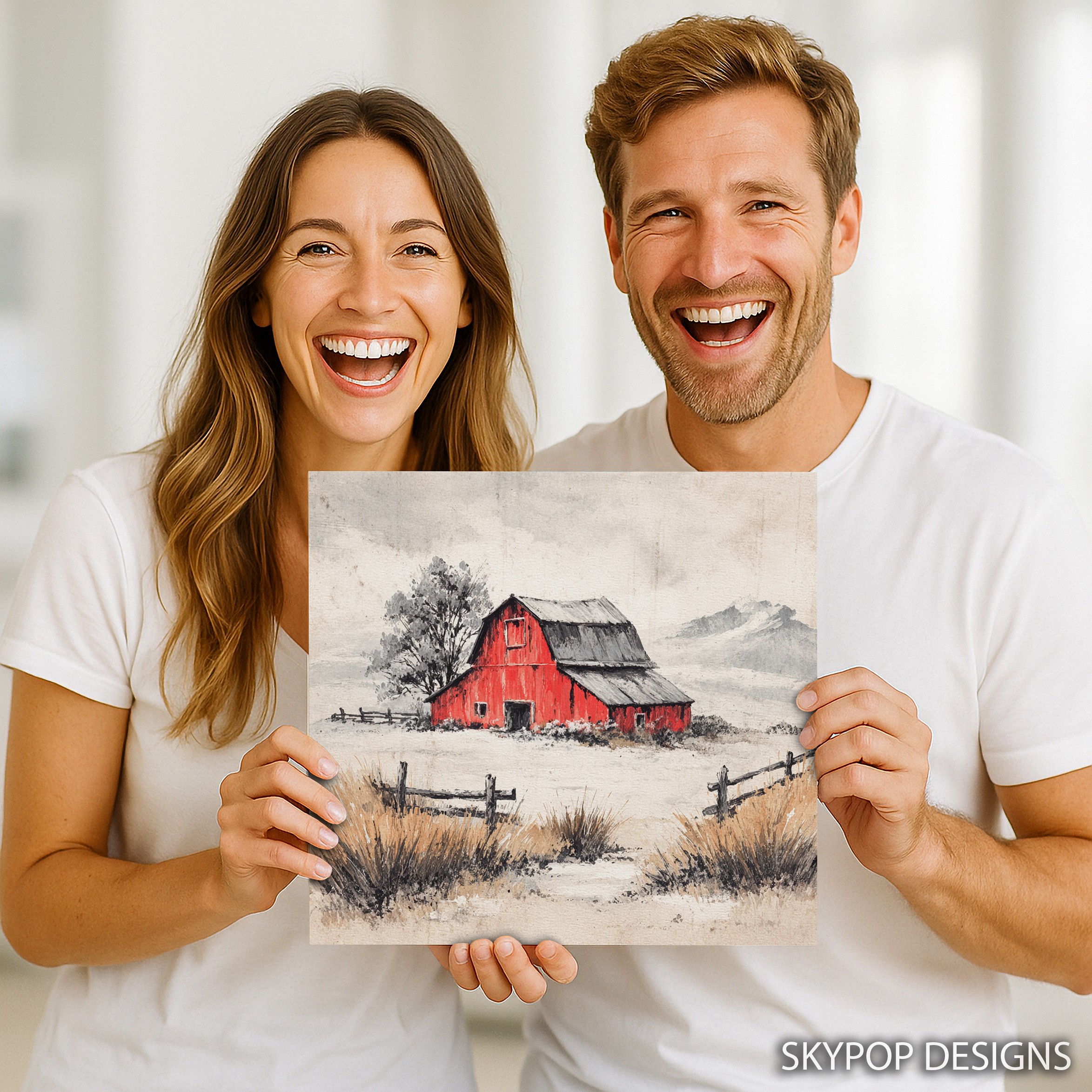 3.jpg Red Barn Landscape Art