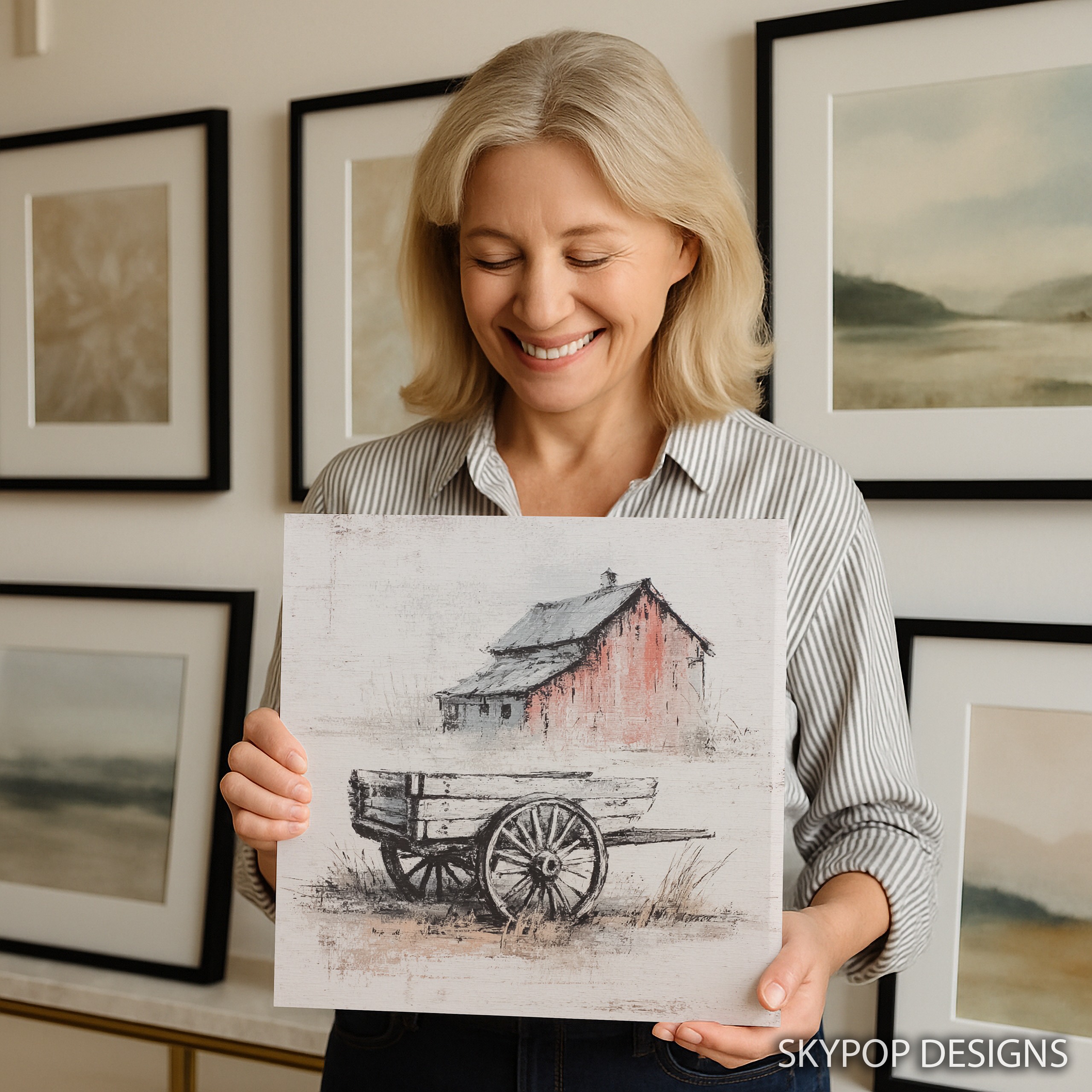 3.jpg Rustic Barn and Wagon Art