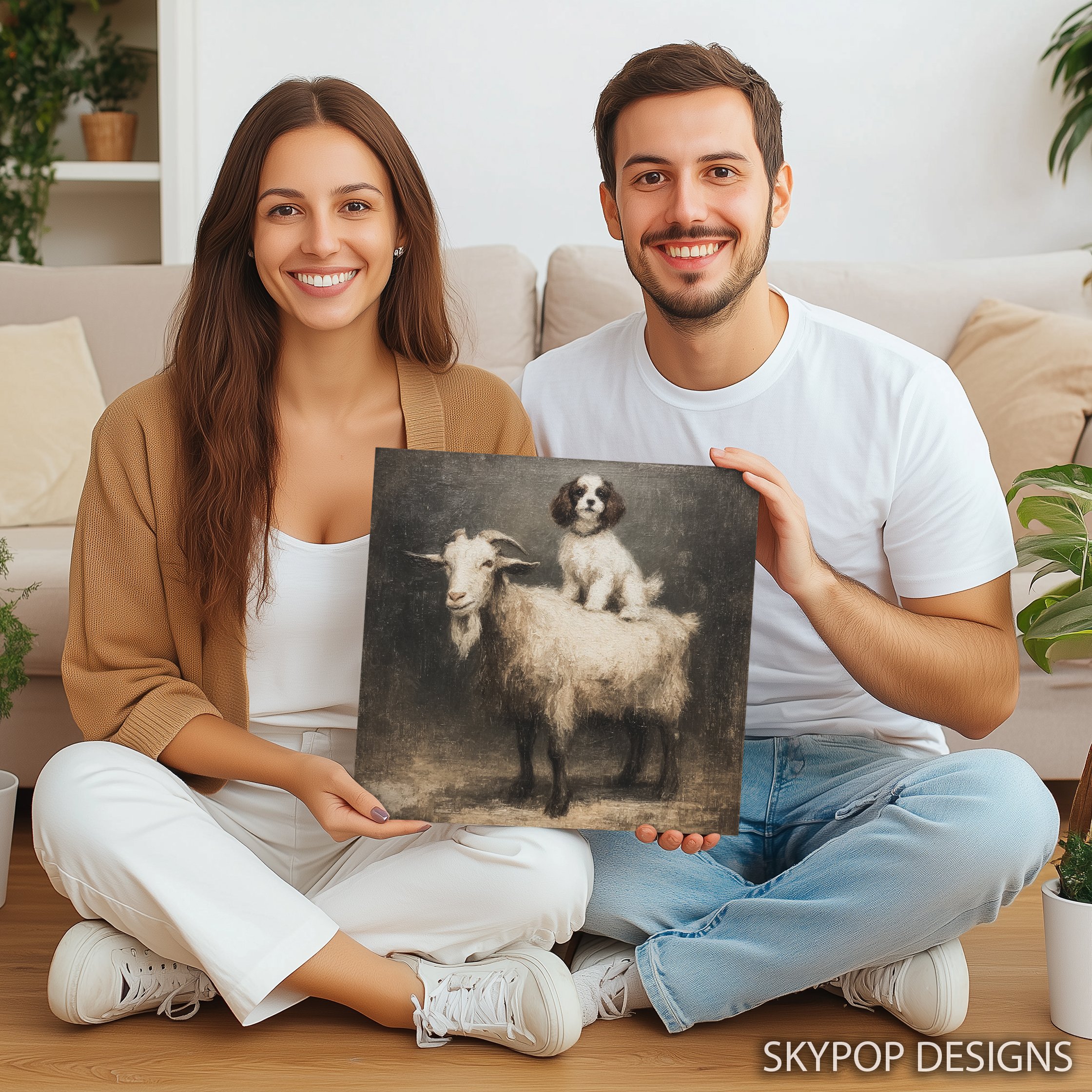 3.jpg Dog and Goat Friendship Art