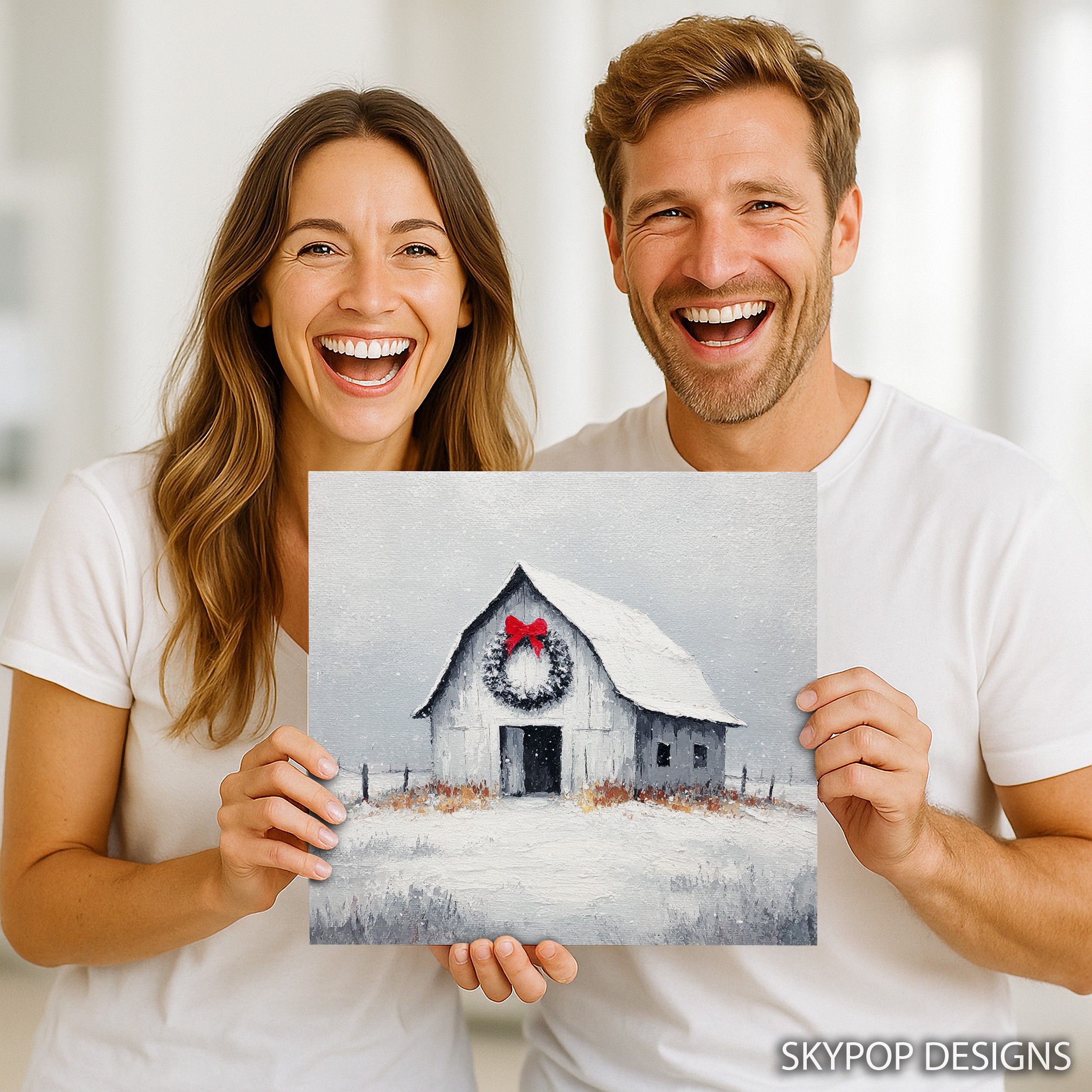 3.jpg Snowy Barn Christmas Art