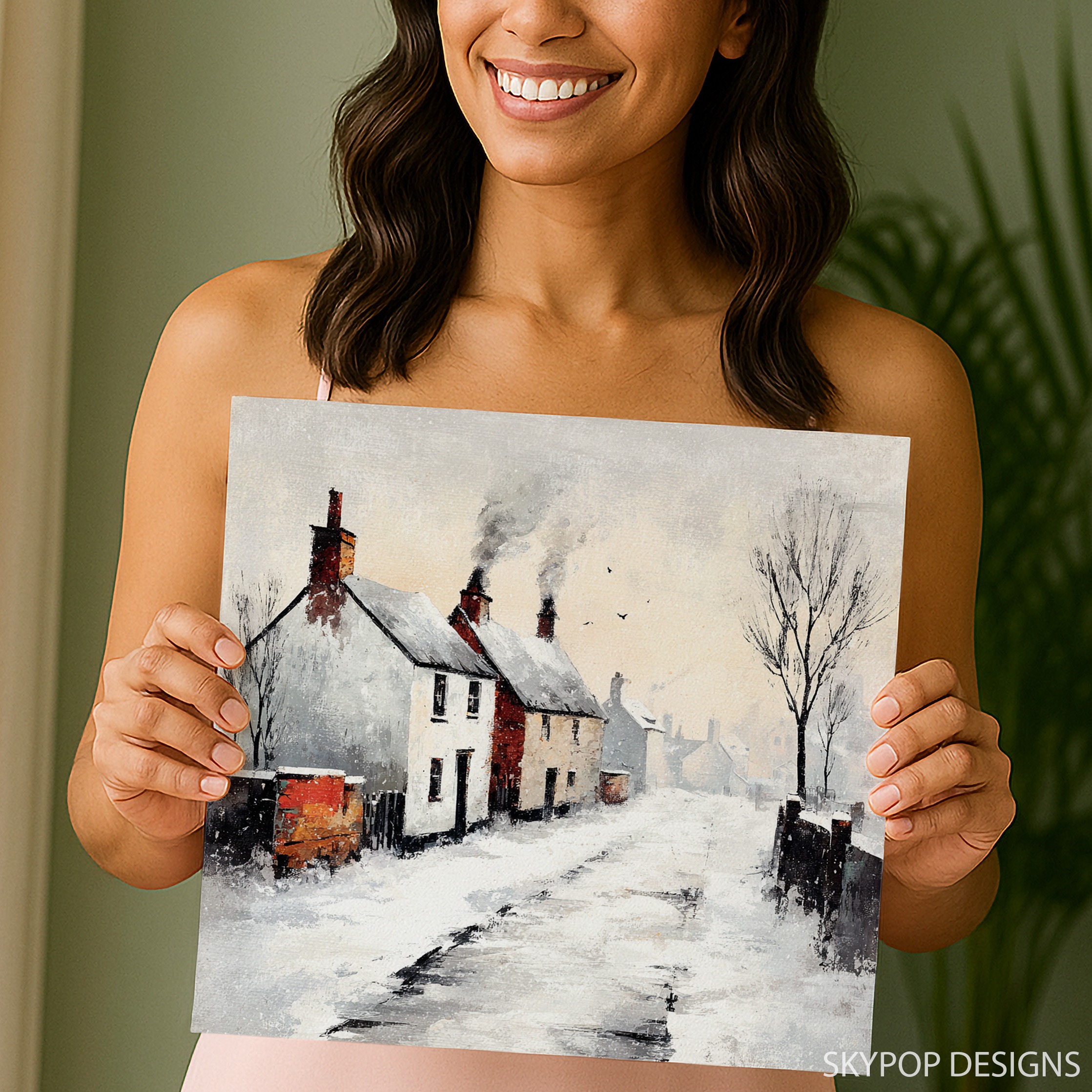 3.jpg Snowy Village Art