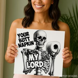 Skeleton Toilet Paper Lord Art