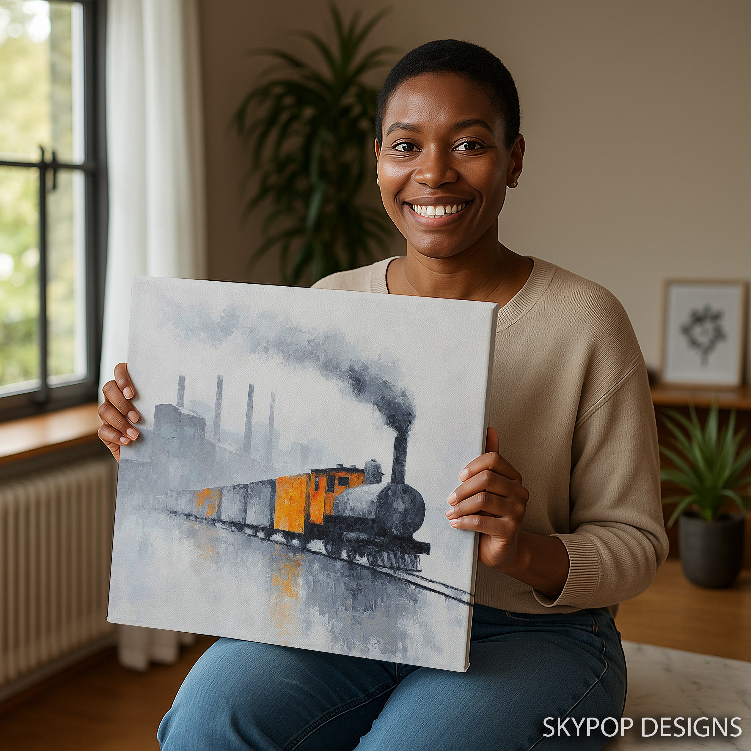 3.jpg Vintage Steam Train Art