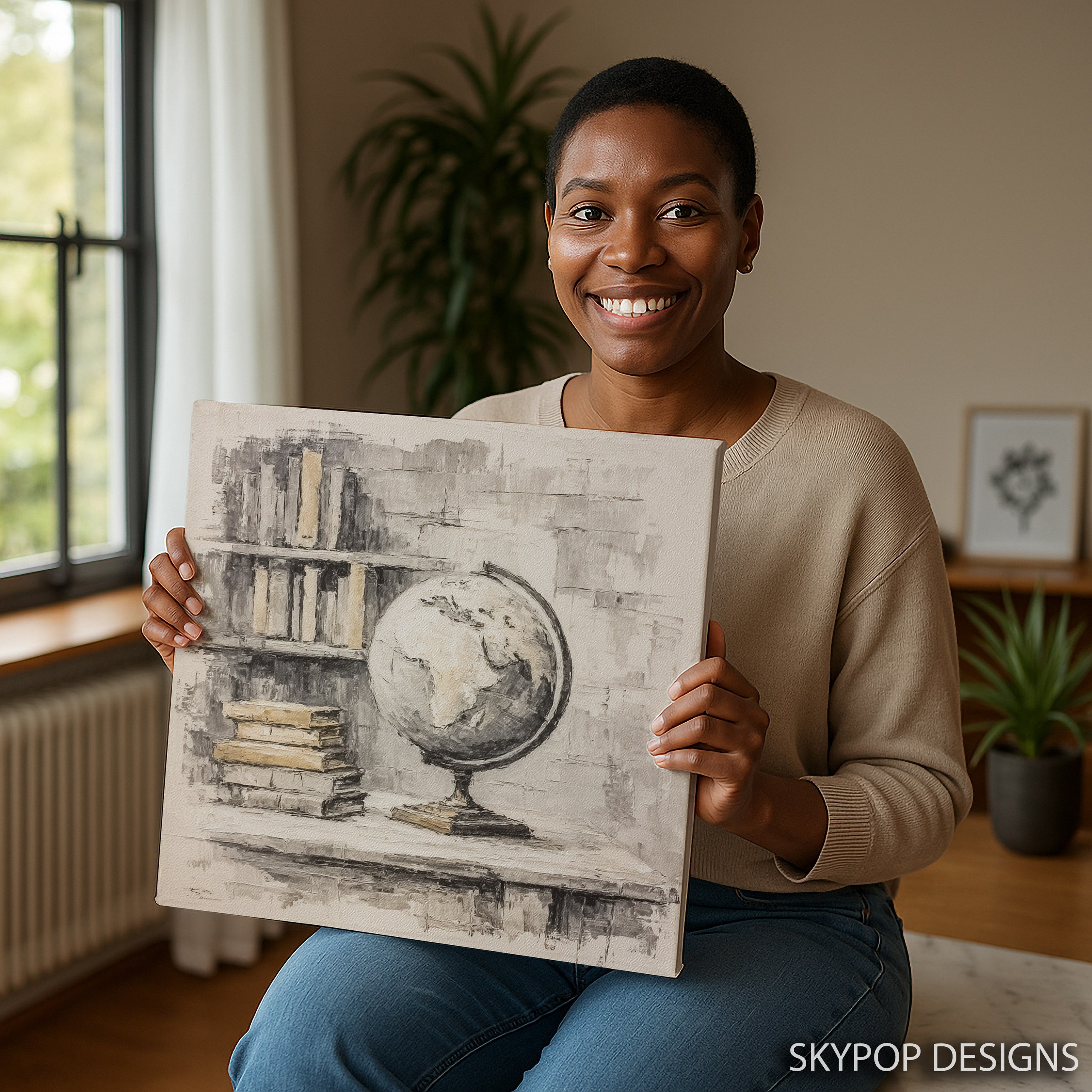 3.jpg Globe and Books Art