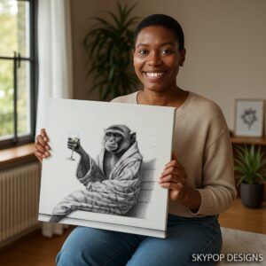 Monkey Champagne Art