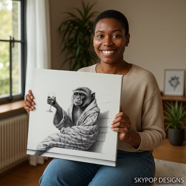 Monkey Champagne Art