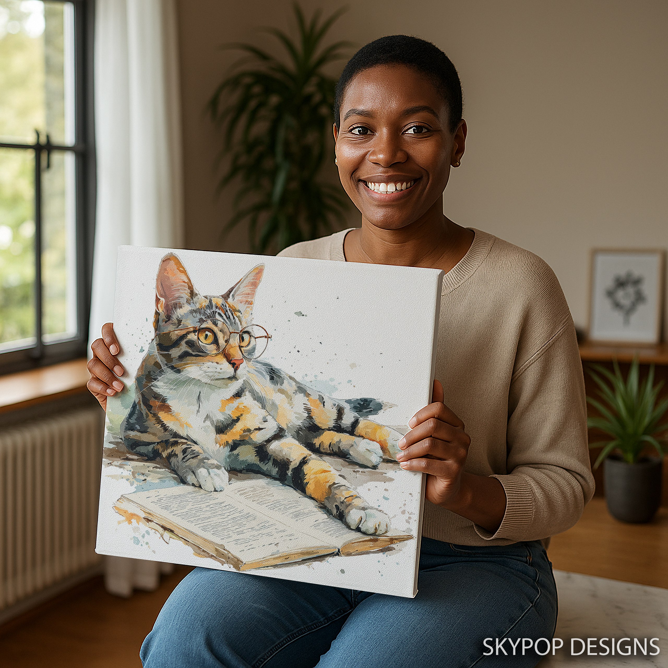 3.jpg Cat Glasses Book Art
