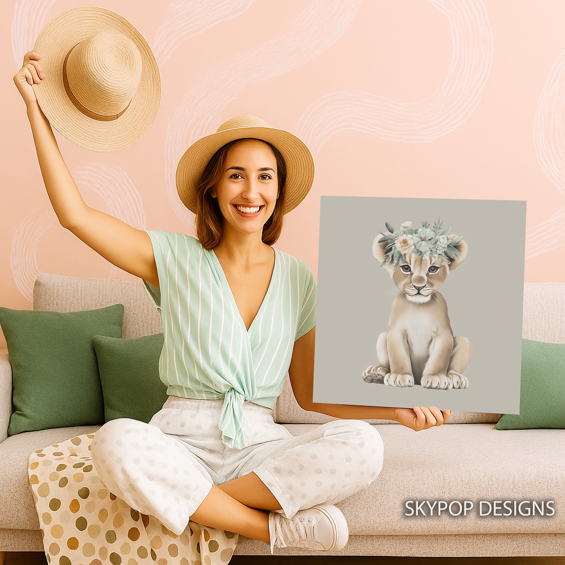 3.jpg Lion Cub Flower Crown Art