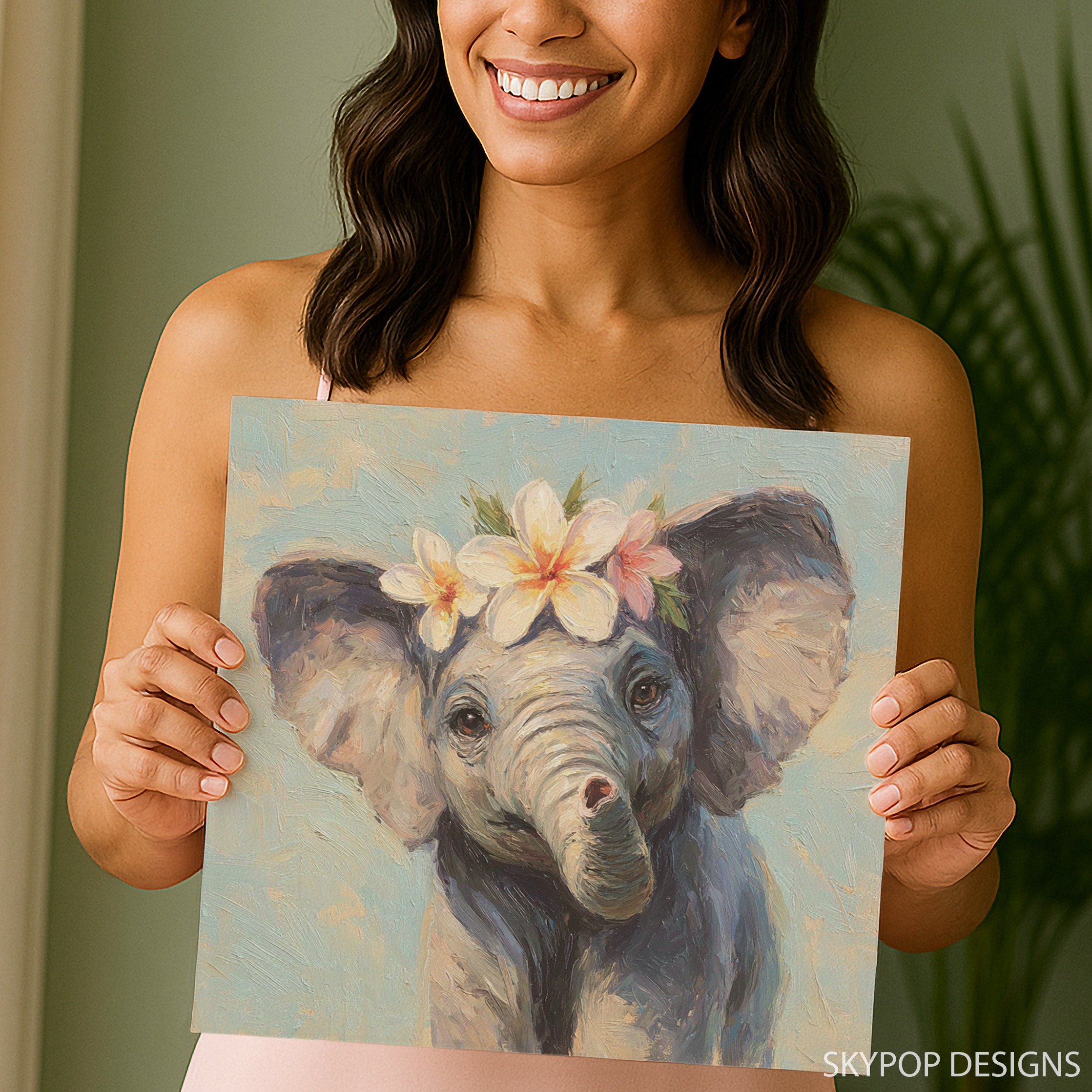 3.jpg Baby Elephant Flower Art
