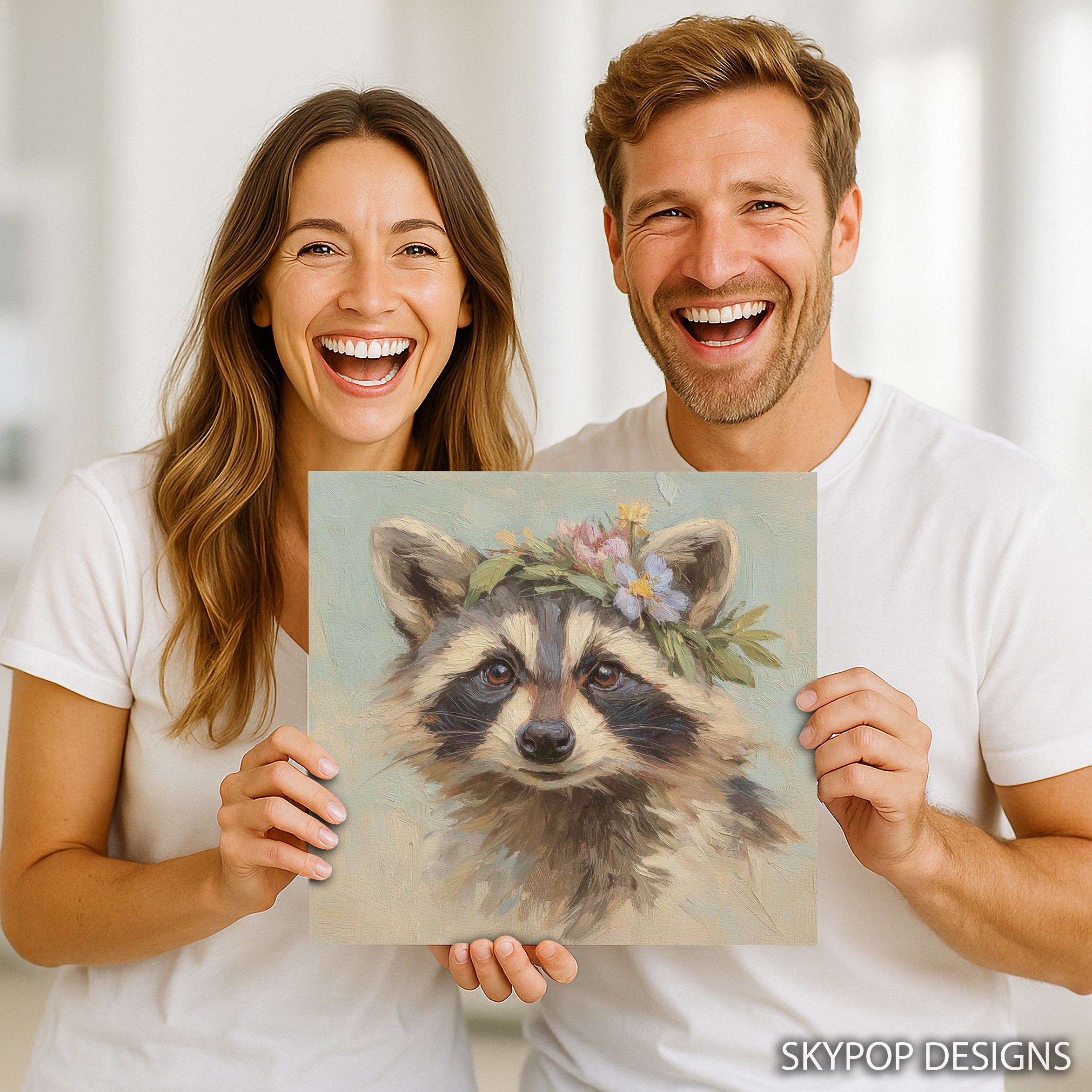 3.jpg Raccoon Flower Crown Art