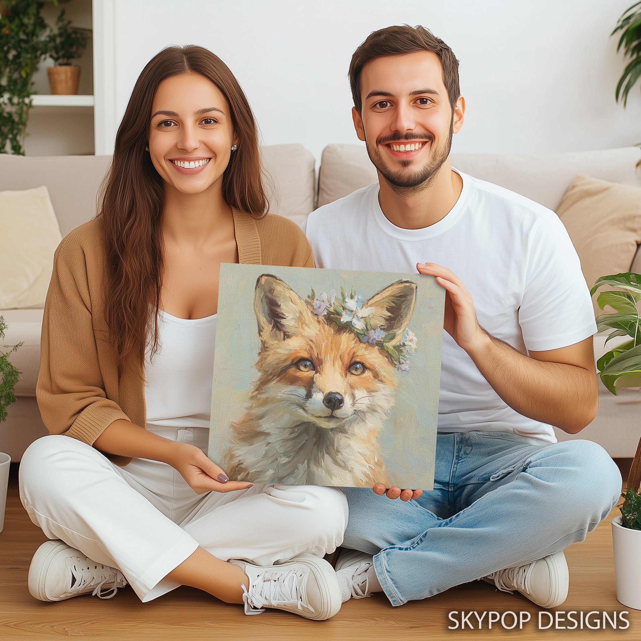 3.jpg Fox Flower Crown Art