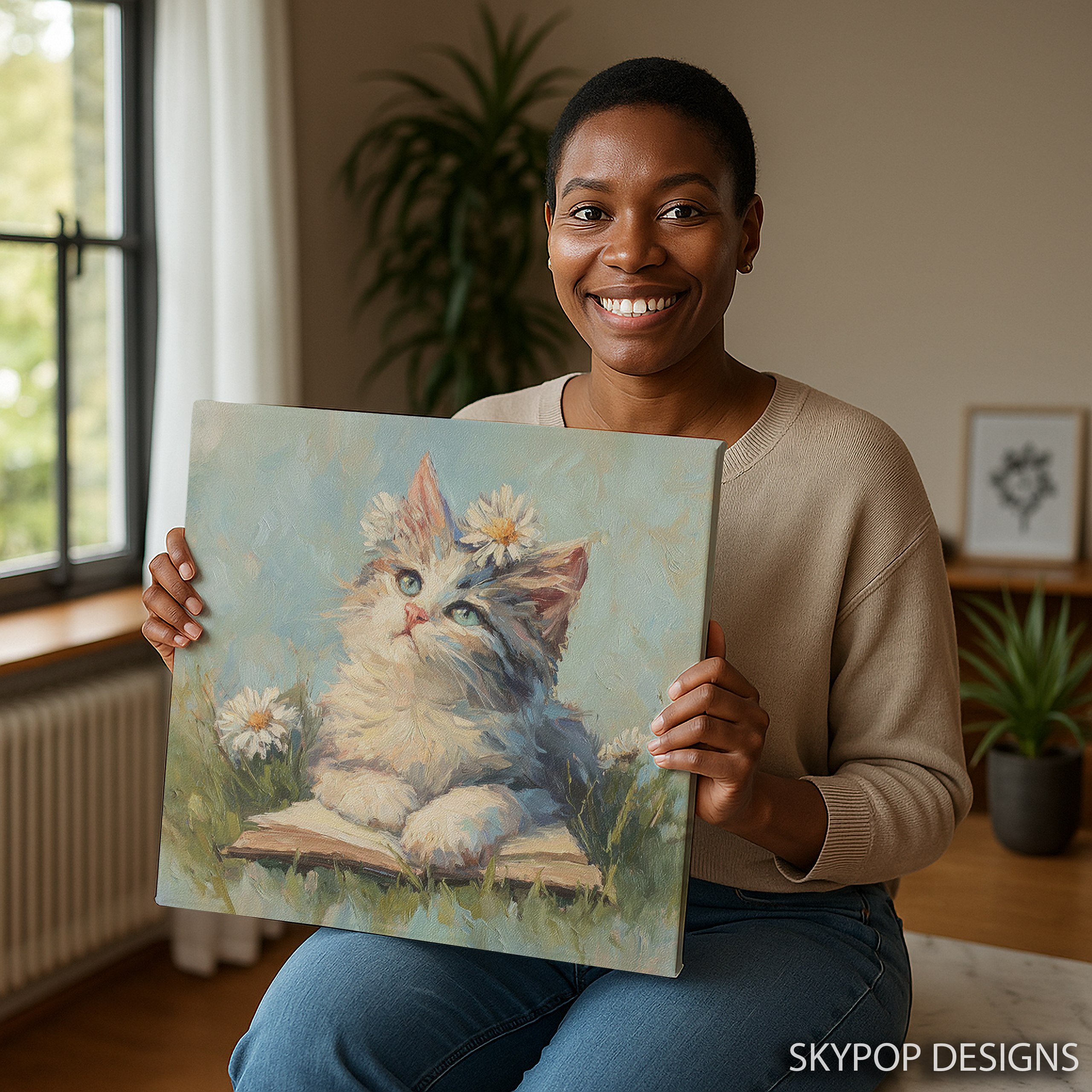 3.jpg Kitten Daisy Art