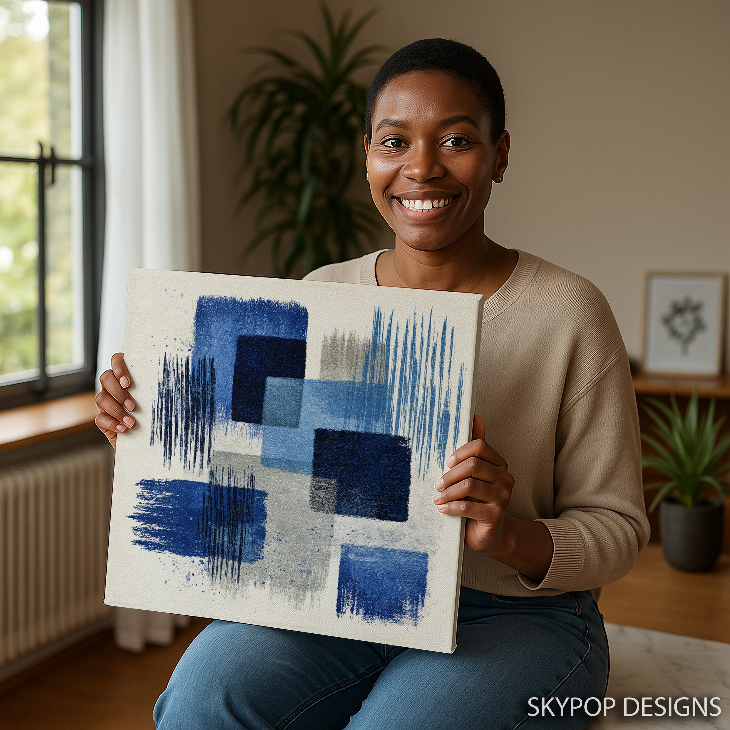 3.jpg Blue Brushstroke Abstract Art