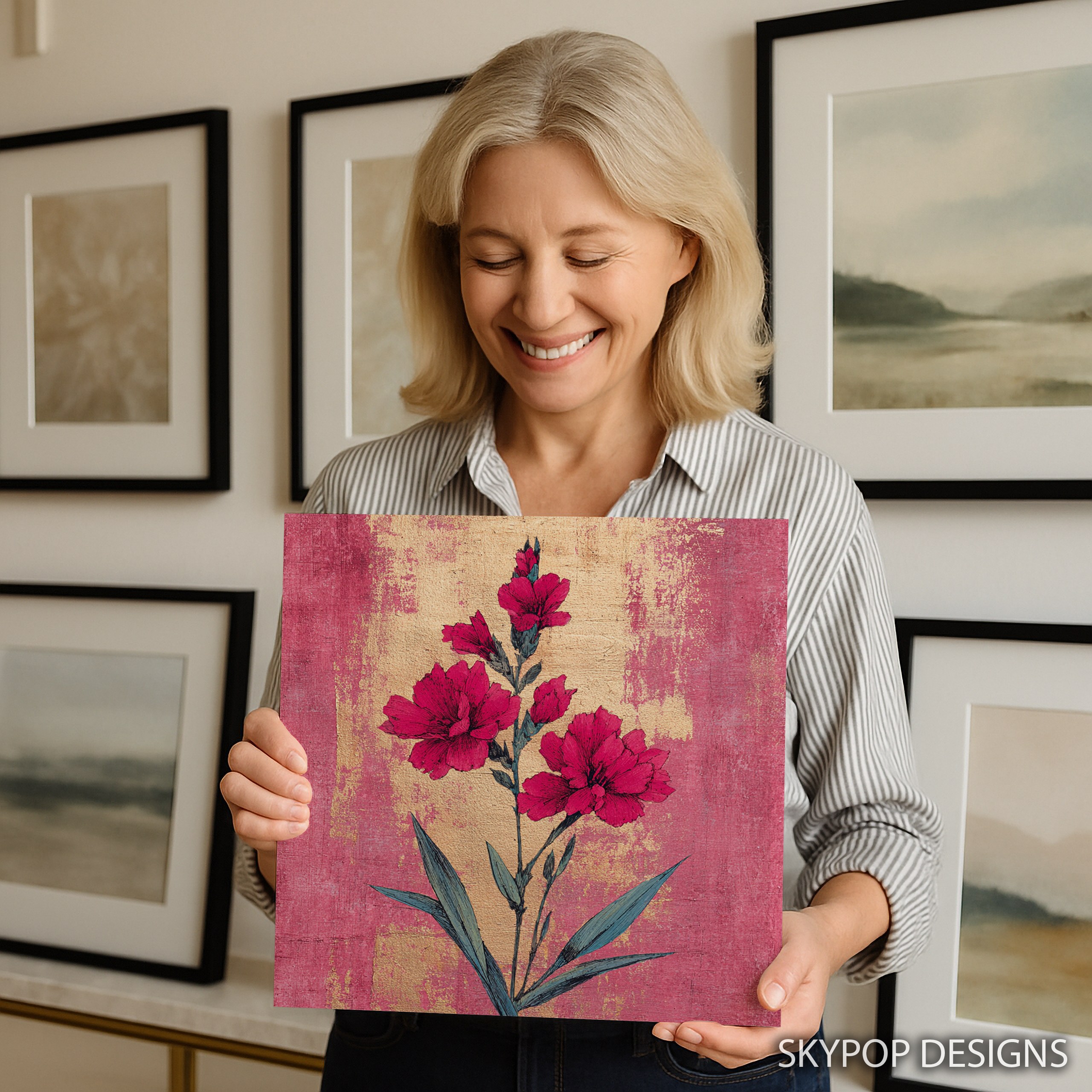 3.jpg Vintage Red Carnation Art