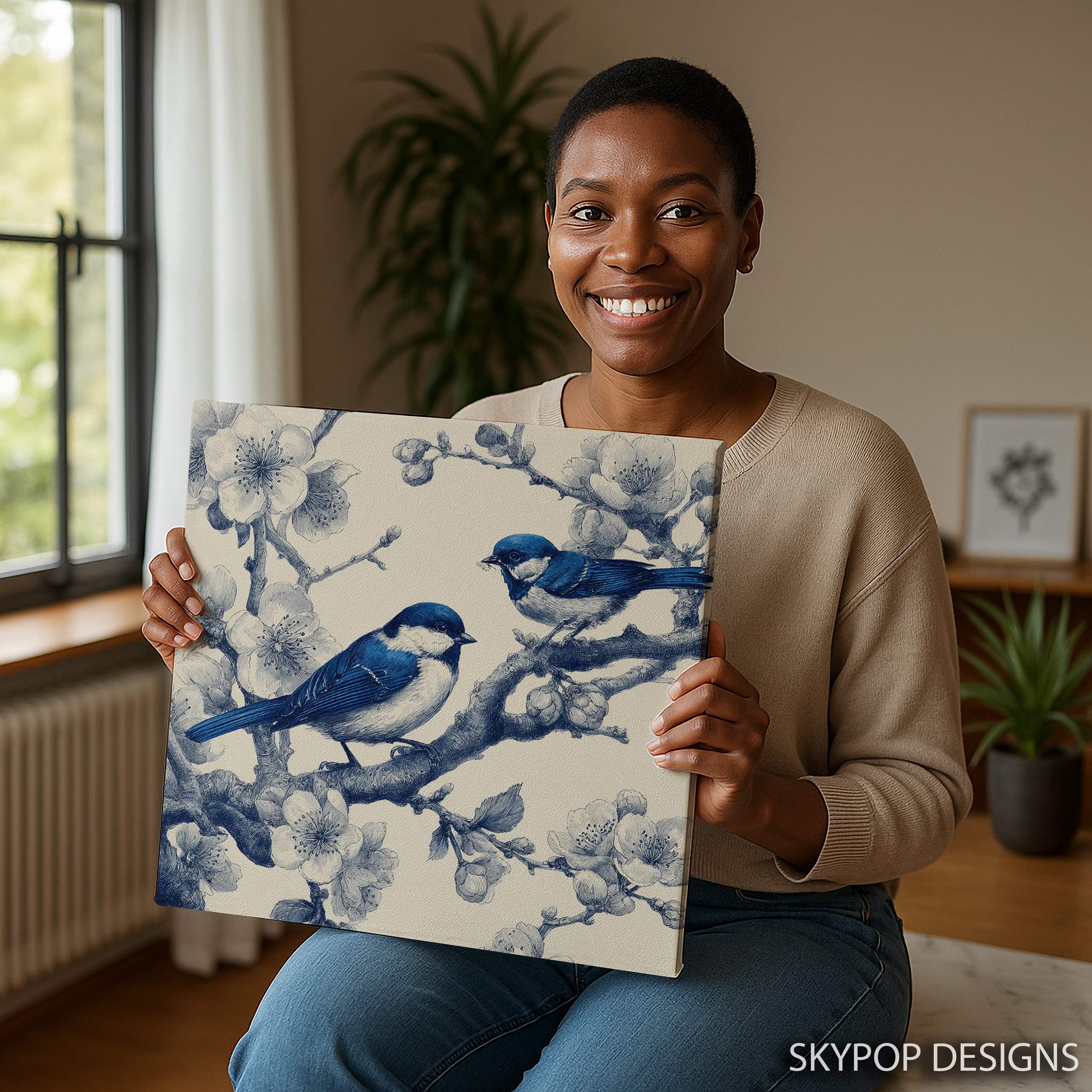 3.jpg Blue Birds Cherry Blossom Art