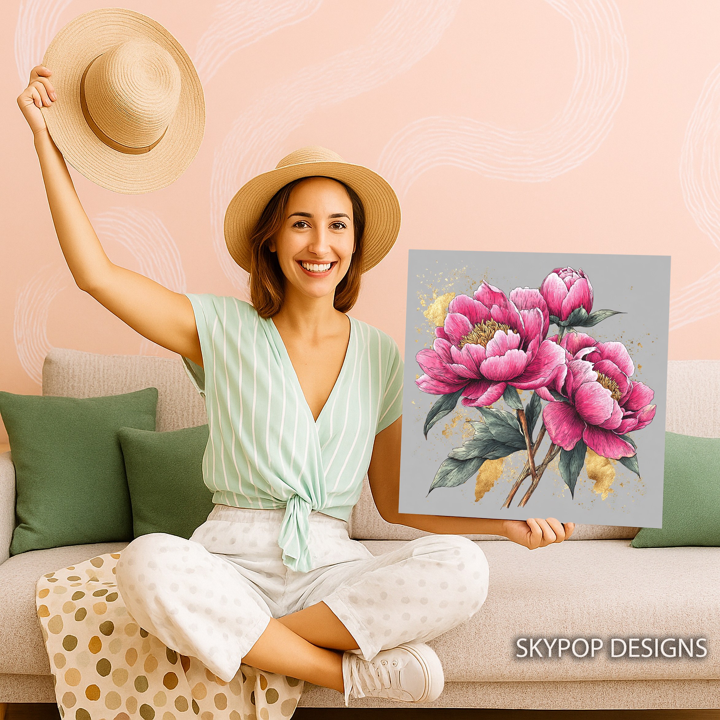 3.jpg Pink Peony Bloom Art