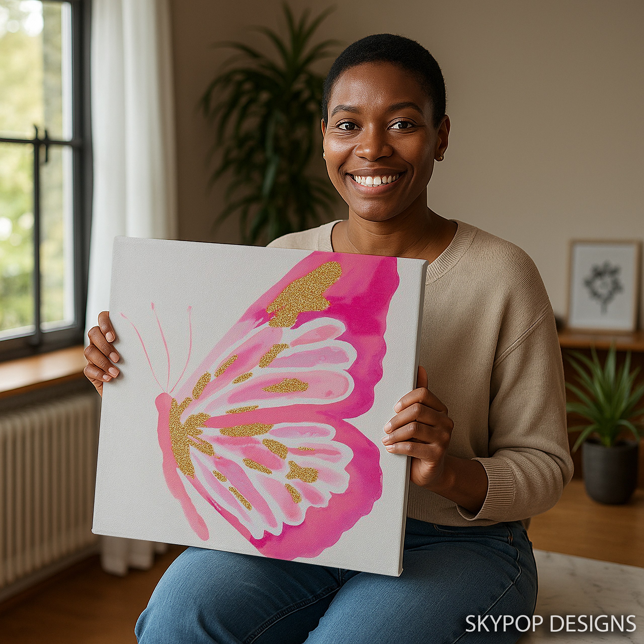 3.jpg Pink Butterfly Art