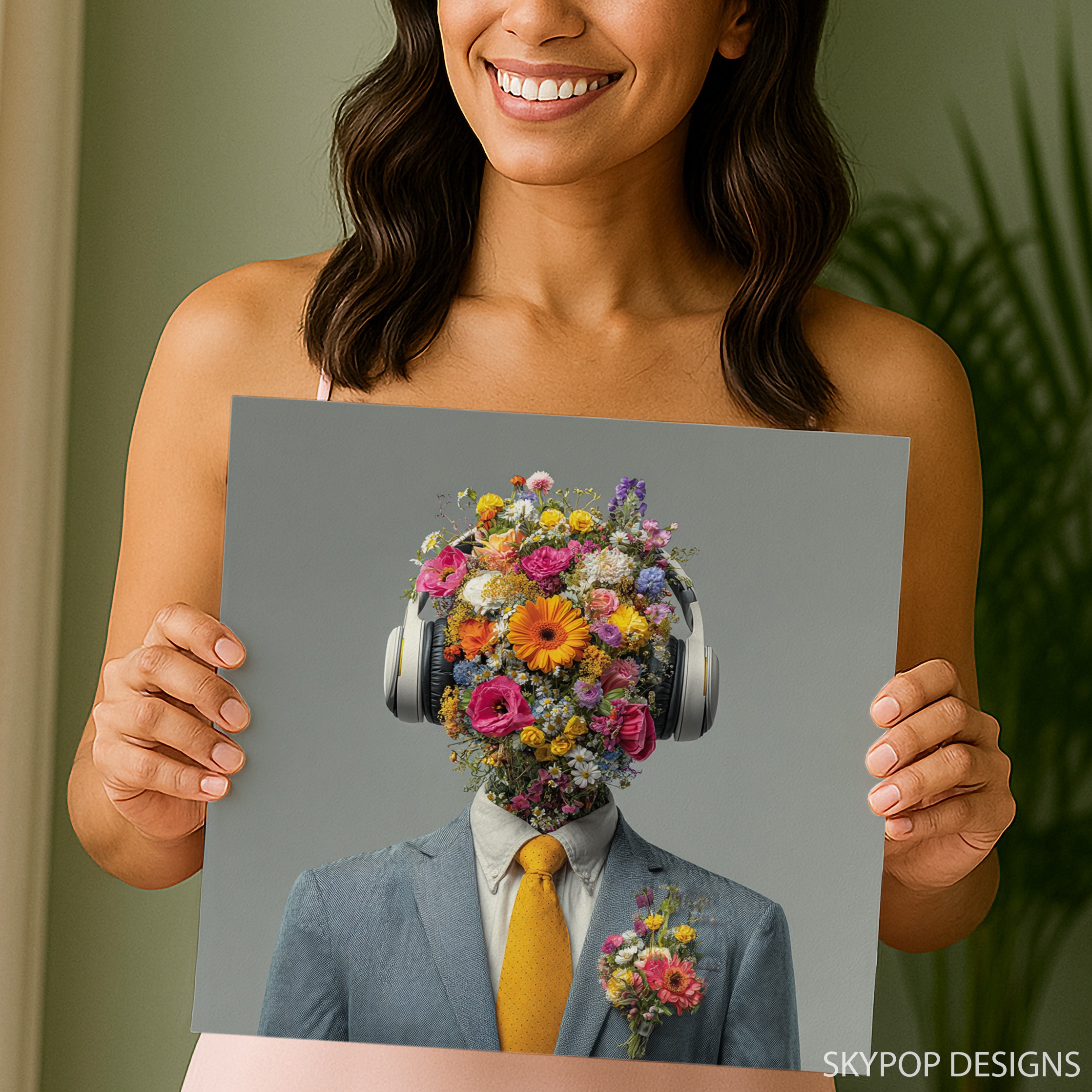 3.jpg Floral Headphones Art