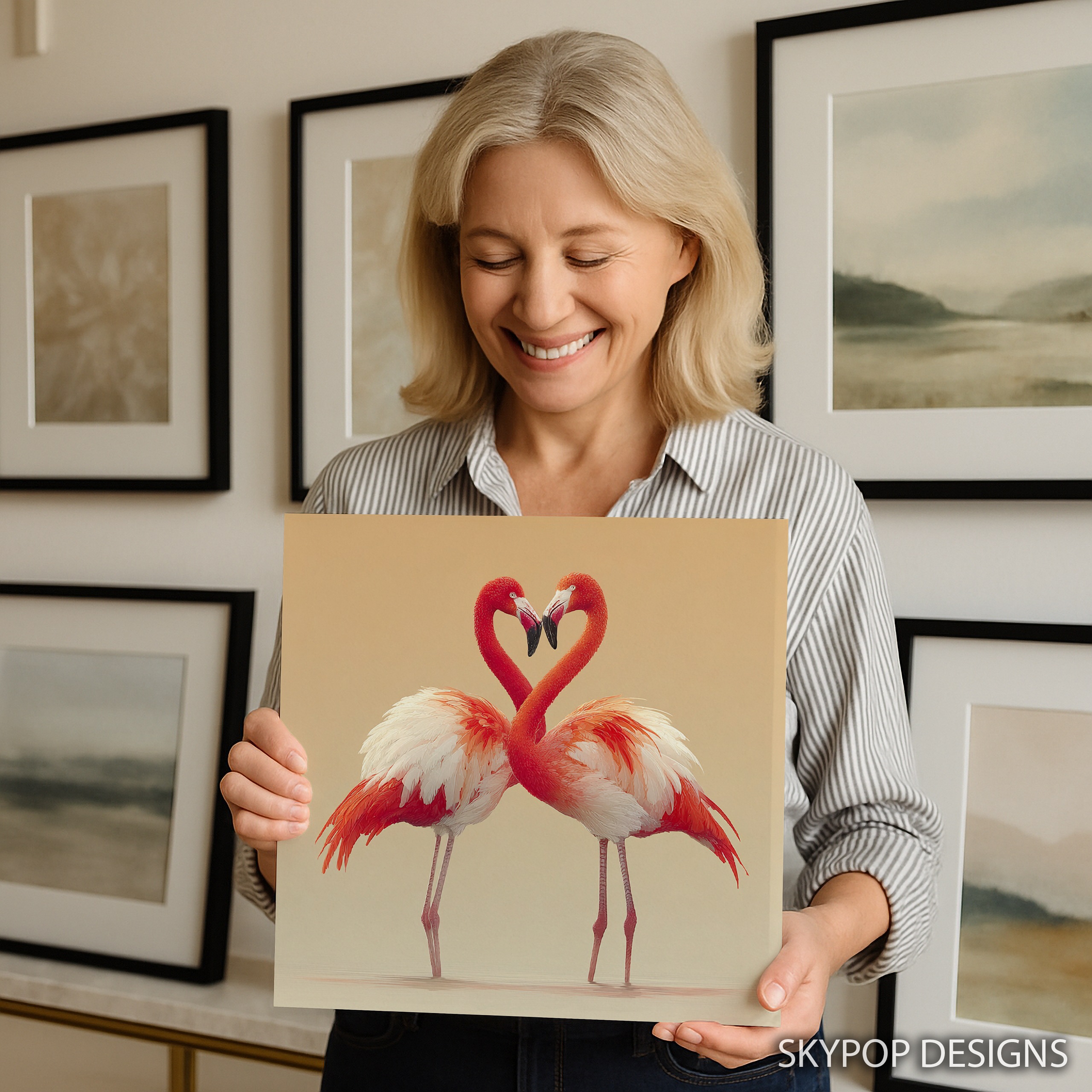 3.jpg Flamingo Love Heart Art