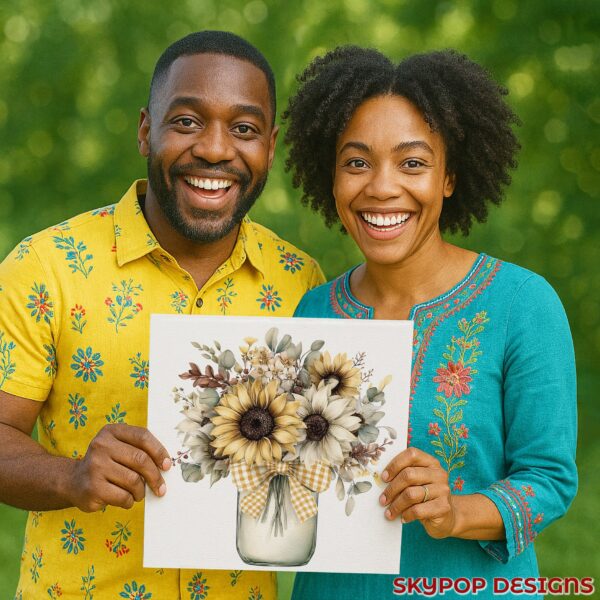 Sunflower Mason Jar Art