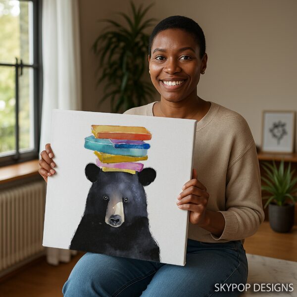 Bear Book Stack Art