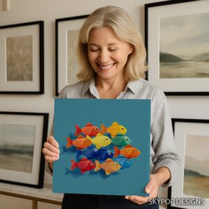 Colorful Fish School Art
