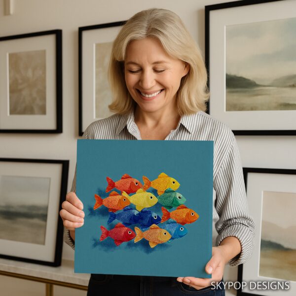 Colorful Fish School Art