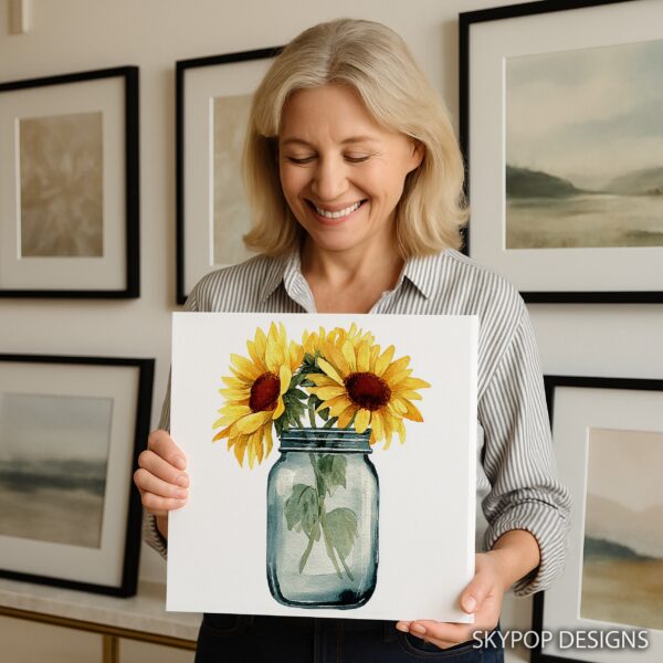 Sunflower Mason Jar Art