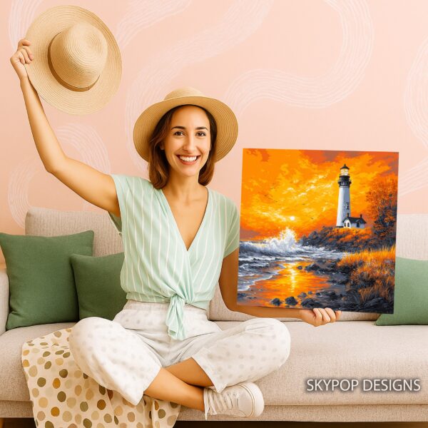 Lighthouse Sunset Art