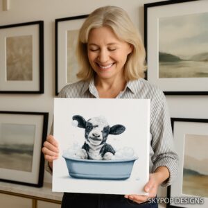 Cow Bath Time Art