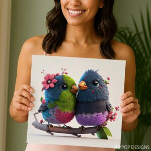 Love Birds Branch Art