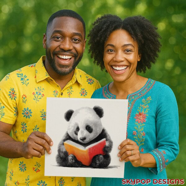 Panda Reading Book Art