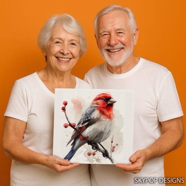 Red Finch Bird Art
