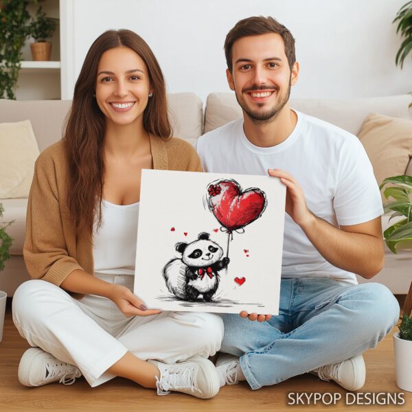 Panda Heart Balloon Art